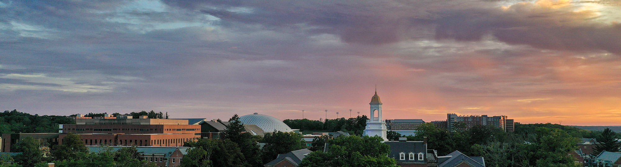sunrise over campus