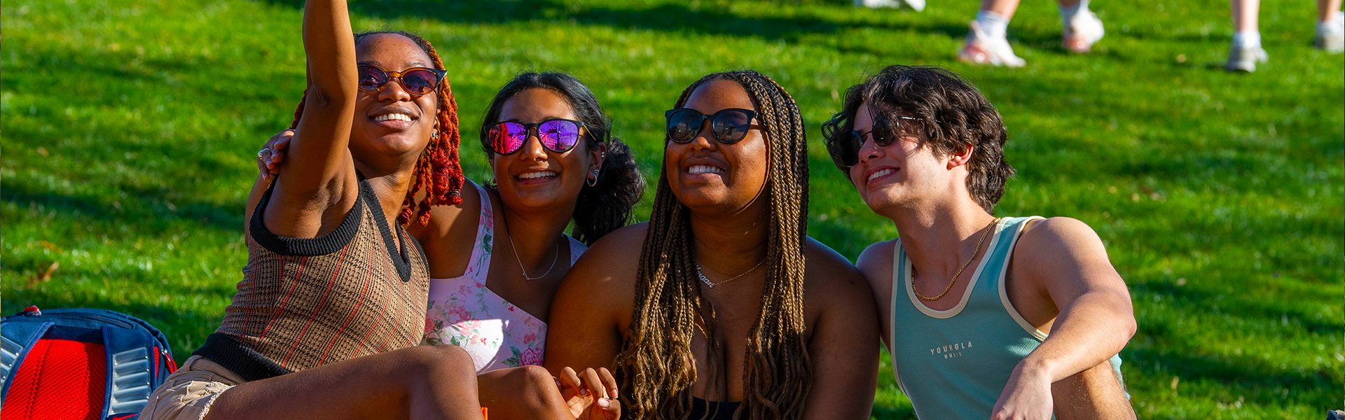 four uconn students take a selfie four uconn students take a selfie